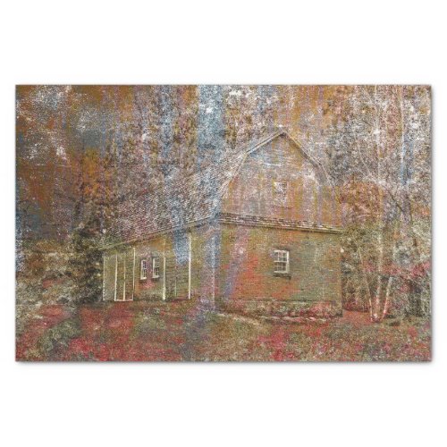 Rustic Barn Vintage Colorful Grunge Texture Tissue Paper