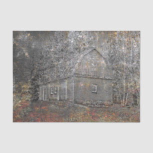 Rustic Barn Vintage Gray Orange Texture Tissue Paper