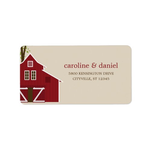 Rustic Barn Wedding Address Labels