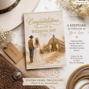 Rustic Barn Wedding Congratulations Greeting Card