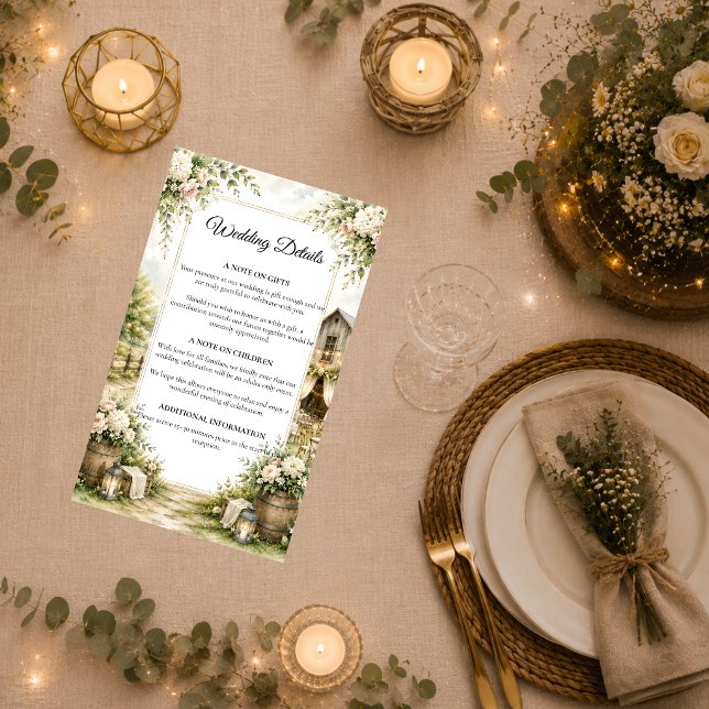 Rustic Barn Wedding Enclosure Card (Creator Uploaded)
