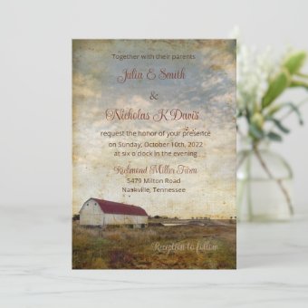 Rustic Barn Wedding Invitation 