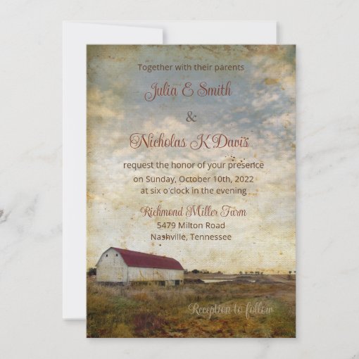 Rustic Barn Wedding Invitation | Zazzle