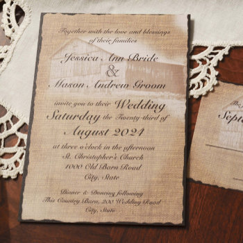 Rustic Barn Wedding Invitation by happygotimes at Zazzle