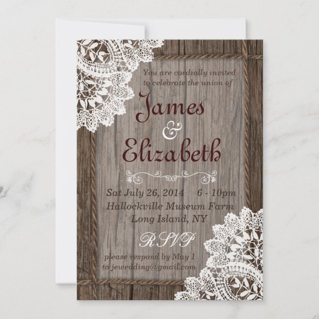 Rustic Barn Wedding Invitation (Front)