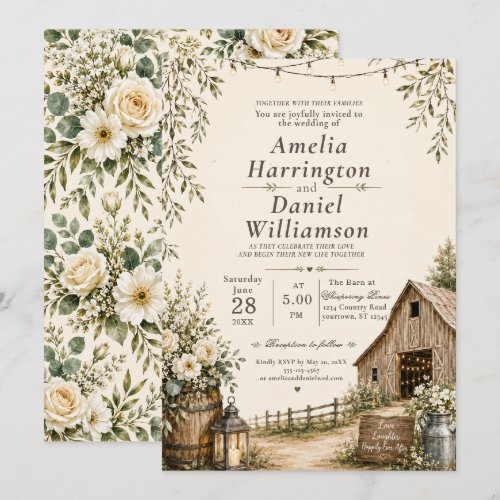 Rustic Barn Wedding Invitation