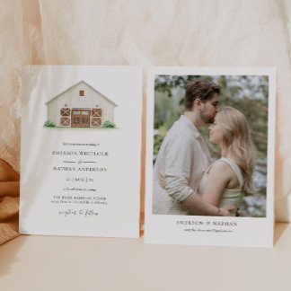 Rustic Barn Wedding Invitation Outdoor Wedding