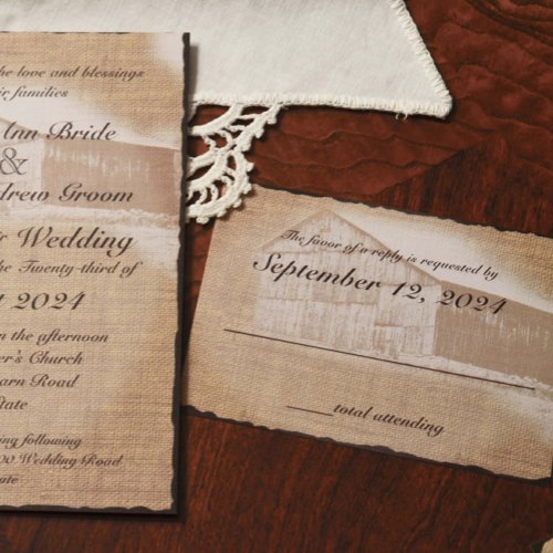 Rustic Barn Wedding Response Personalized Invitation