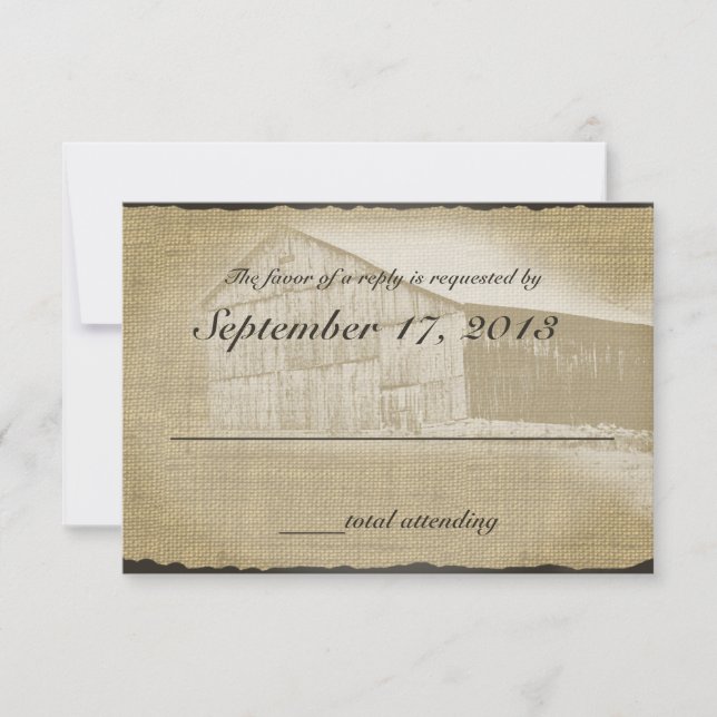 Rustic Barn Wedding Response (Front)