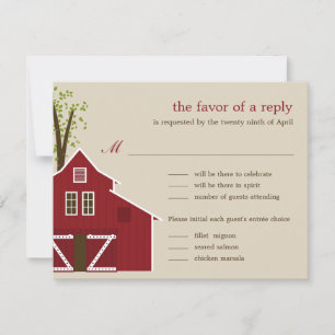 Rustic Barn Wedding RSVP Card