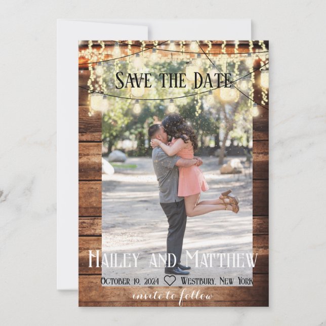 Rustic Barn Wedding Save the Date Custom (Front)