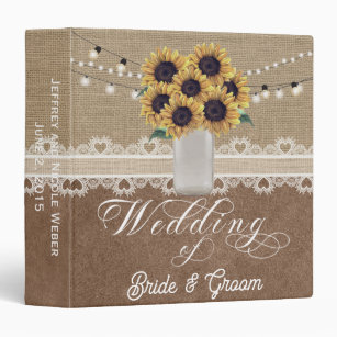 Sunflower Wedding Book 8x10 Photo Album Ring Bound Wedding 