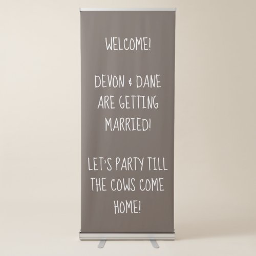 Rustic Barn Wedding Welcome Banner