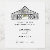 Rustic Barn Wedding Wine Label | Zazzle