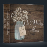 Rustic Barn Wedding Wood Mason Jar Babys Breath Binder<br><div class="desc">This is a beautiful country rustic wedding design featuring white baby's breath florals inside a mason jar. You can customize this design further by clicking on the CUSTOMIZE IT button. I am able to design any matching item so be sure to contact me if you need something else made just...</div>