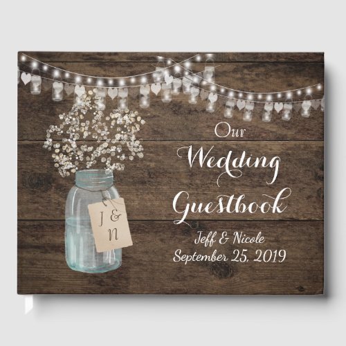 Rustic Barn Wedding Wood Mason Jar Babys Breath