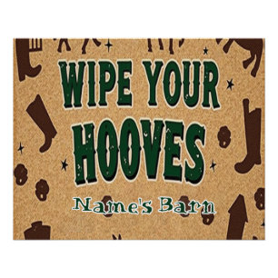 Rustic Barn Welcome Mat with Custom Name Poster