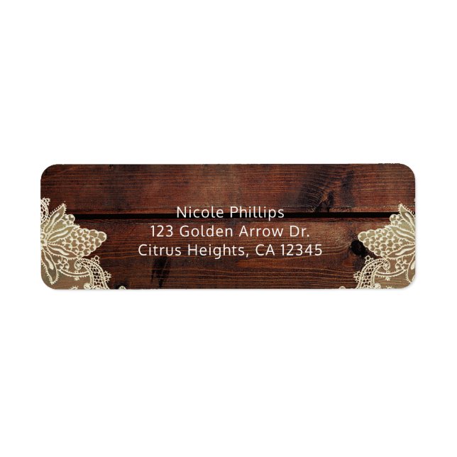 Rustic Barn Window Tree & Mason Jar Invitation Label (Front)