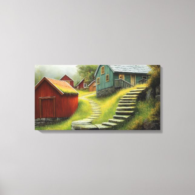 Rustic Barn With Spiraling Stairs Canvas Print (Front)