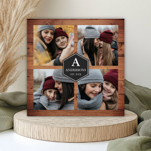 Rustic Barn Wood 4 Pictures Family Photo Collage