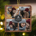 Rustic Barn Wood 4 Pictures Family Photo Collage Ceramic Ornament<br><div class="desc">Upload your favorite photos to make your own unique personalized keepsake photo gift.</div>