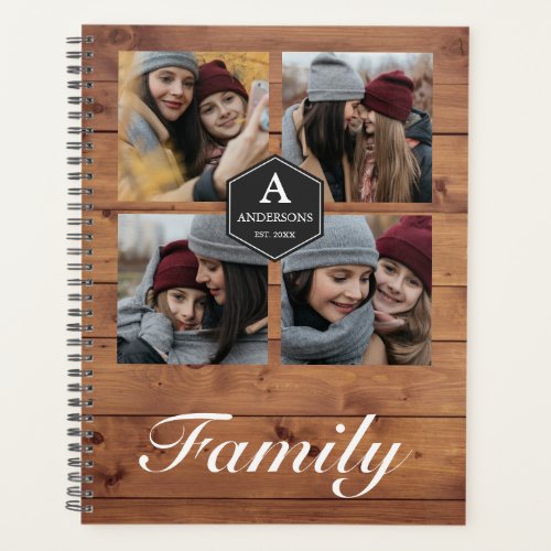 Rustic Barn Wood 4 Pictures Family Photo Collage Planner