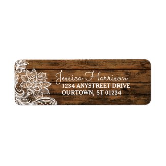 Rustic Barn Wood and Lace Address Label
