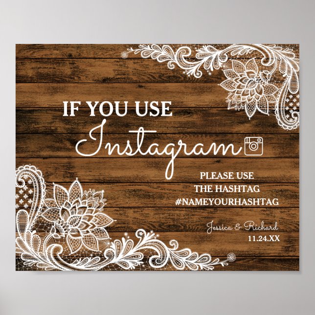 Rustic Barn Wood and Lace Wedding Sign (Front)