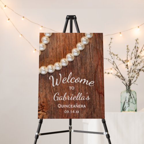 Rustic Barn Wood and Pearls Country Quinceaera Foam Board