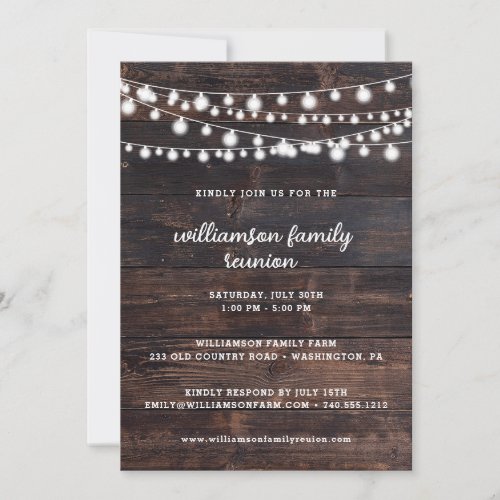 Rustic Barn Wood and String Lights Family Reunion 