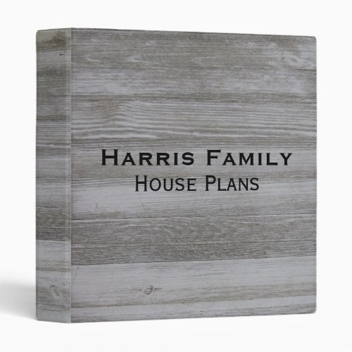Rustic Barn Wood Binder Personalized House Plans