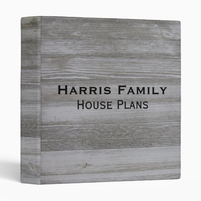 Rustic Barn Wood Binder Personalized House Plans (Front/Spine)