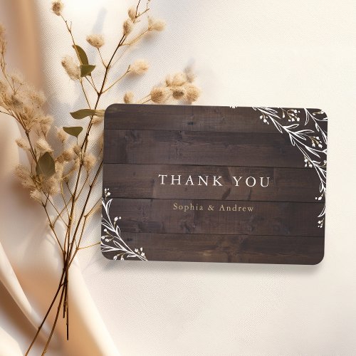 Rustic Barn Wood Boho Floral Country thank you