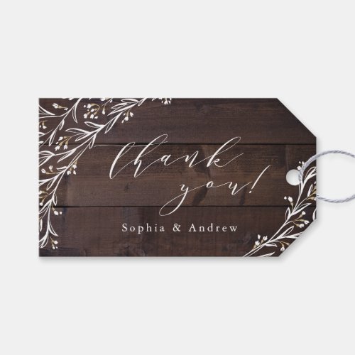 Rustic Barn Wood Boho Floral Country thank you Gif Gift Tags
