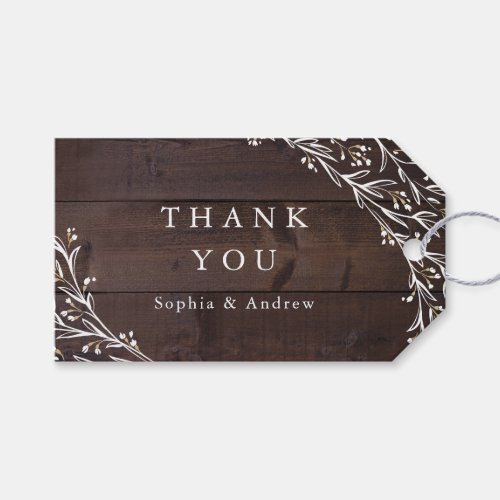Rustic Barn Wood Boho Floral Country thank you Gift Tags