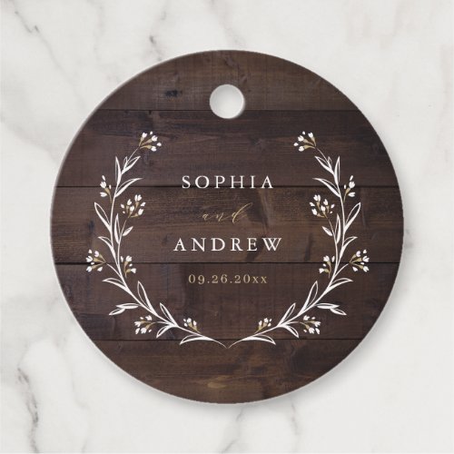 Rustic Barn Wood Boho Floral Country Wedding Favor Tags