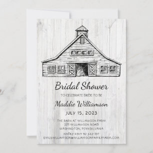 Rustic Barn Wood Bridal Shower Invitation