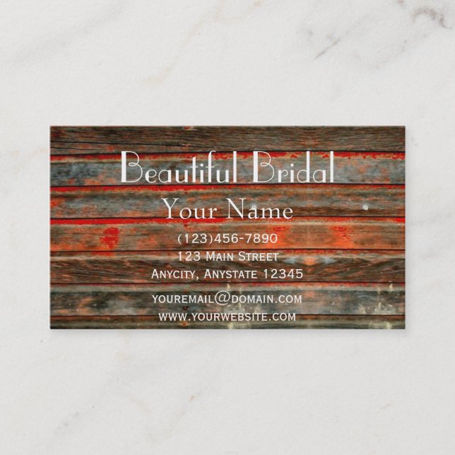 Rustic Barn Wood Business Card (Front)