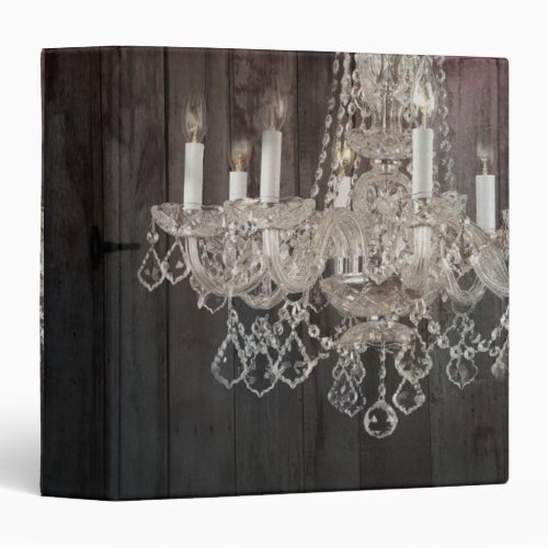 Rustic barn wood chandelier wedding binder