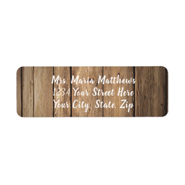 Rustic Barn Wood Country Address Mailing Labels (Front)