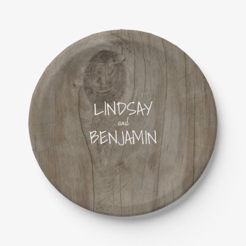 Rustic Barn Wood Country Wedding Paper Plates