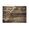 Rustic Barn Wood Damask Vintage Wedding RSVP Card