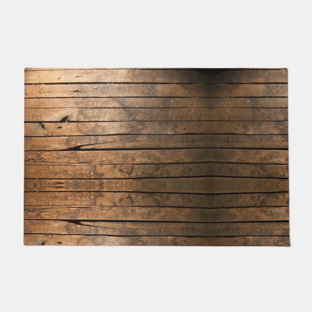 Rustic Barn Wood | distressed wood planks  Doormat (Front)