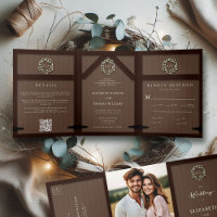 Rustic Barn Wood Eucalyptus Crest Formal Wedding