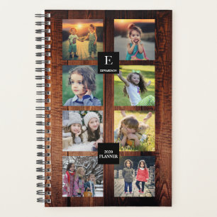 Rustic barn wood family photo collage personalized planner