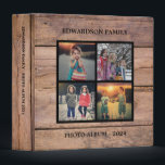 Rustic barn wood family photo collage photo album 3 ring binder<br><div class="desc">Rustic barn wood family photo collage personal photo album.
You can add your own photos and add your own text,  family name and monogram,  to personalize it.</div>