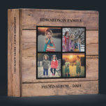 Rustic barn wood family photo collage photo album 3 ring binder<br><div class="desc">Rustic barn wood family photo collage personal photo album.
You can add your own photos and add your own text,  family name and monogram,  to personalize it.</div>