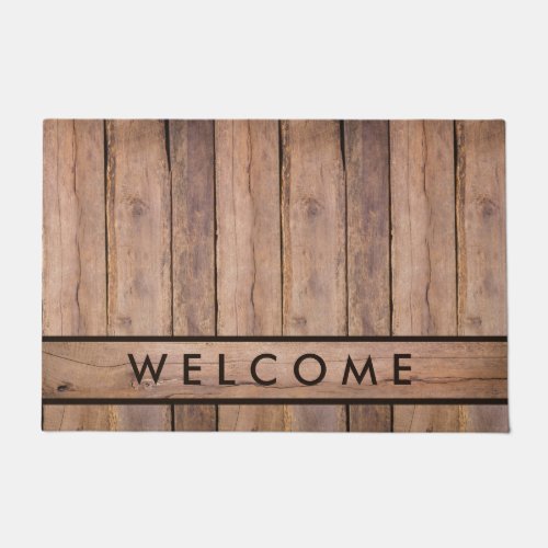 Rustic Barn Wood Farmhouse Welcome Doormat