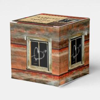 Rustic Barn Wood Graffiti Heart Wedding Favor Box