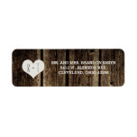 Rustic Barn Wood Heart Wedding Labels